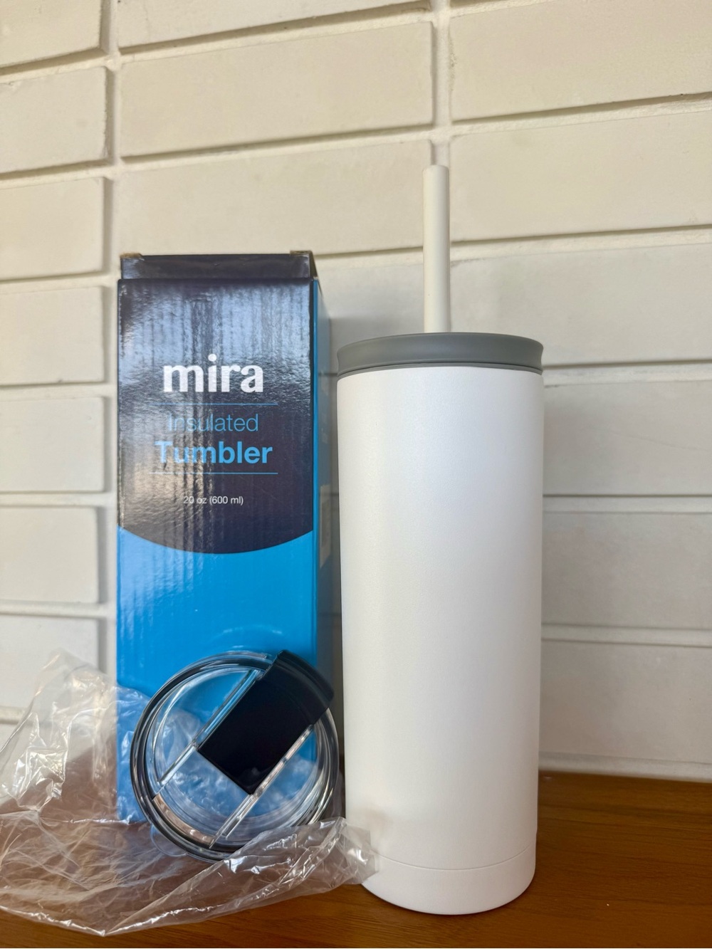 Mira Insulated Tumbler * 20oz White * NIB Stainless Steel Travel Cup